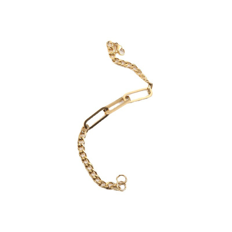 Creative Splicing Titanium Steel Gold Plated Bracelets