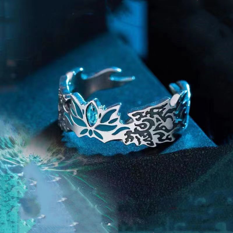 Anime Death Note Letters Red Crystal Rings