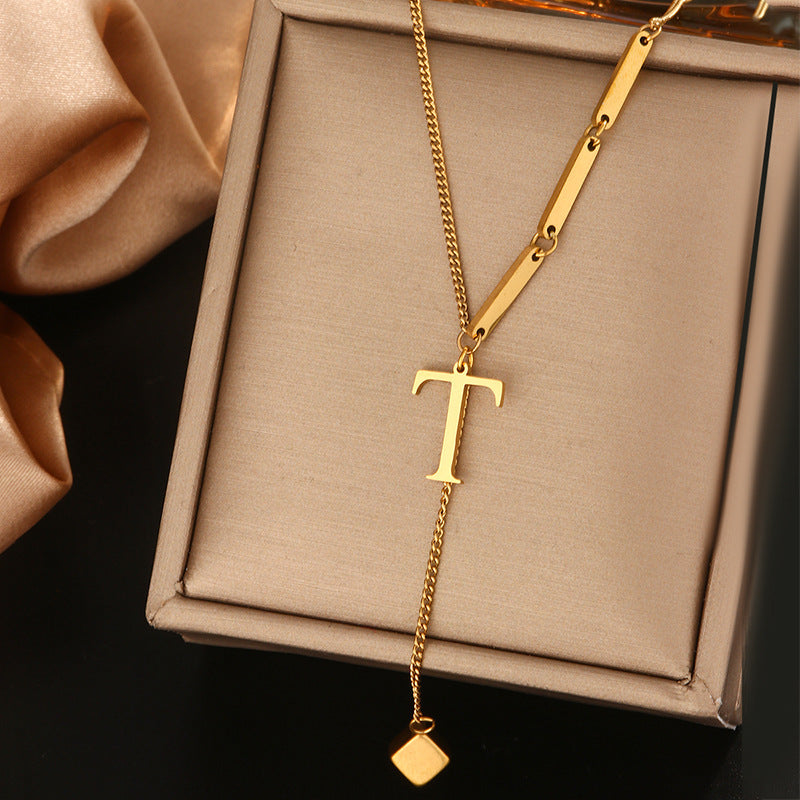 Clavicle Chain Female Letters Do Not Fade Simple High Necklaces