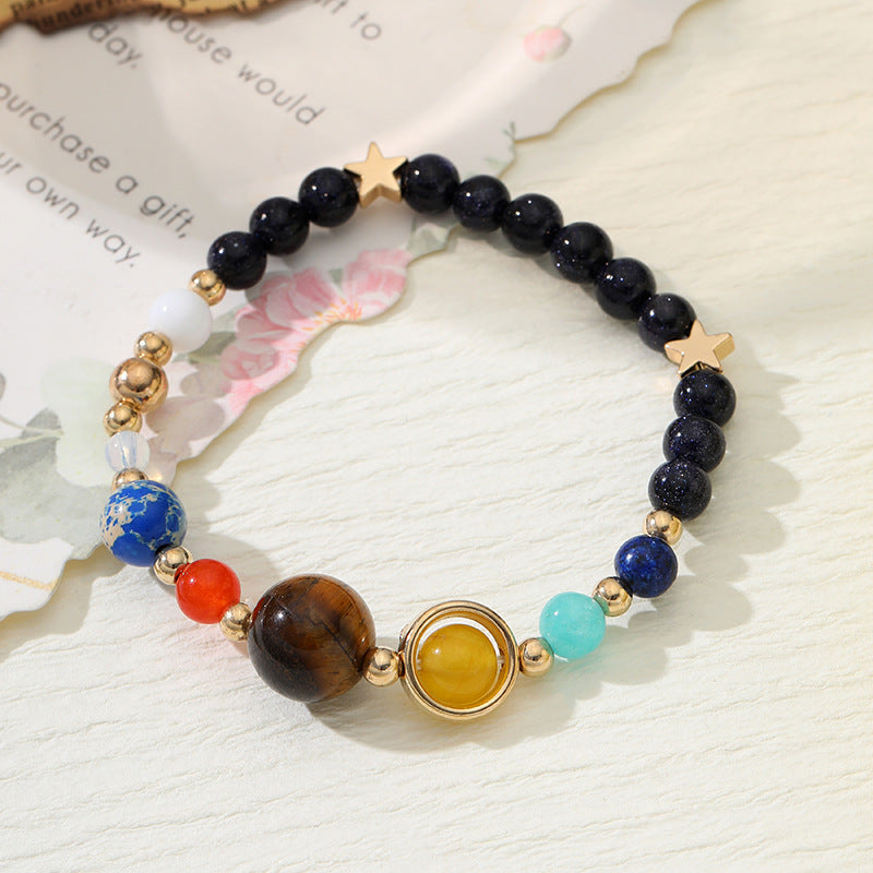 Solar System Galaxy Natural Stone Eight Bracelets