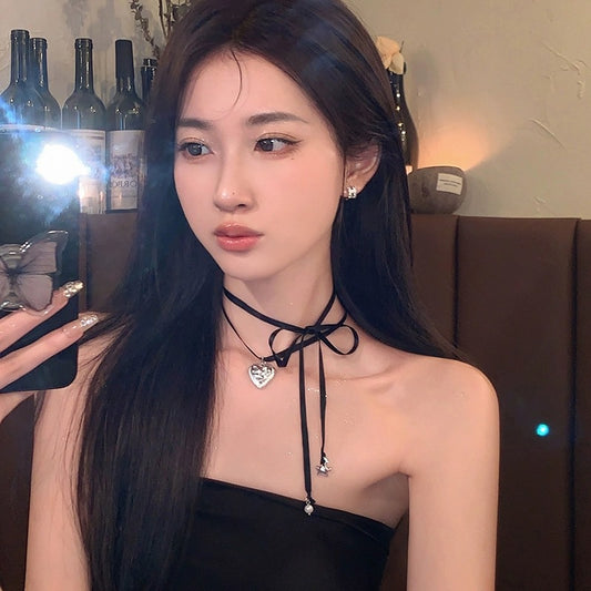 Sweet Love Female Style Simple Maid Ribbon Necklaces