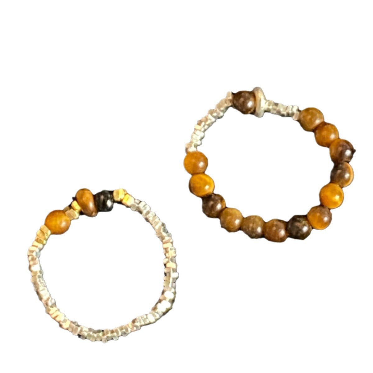 Pieces Of Sier Color Beaded Series Rings
