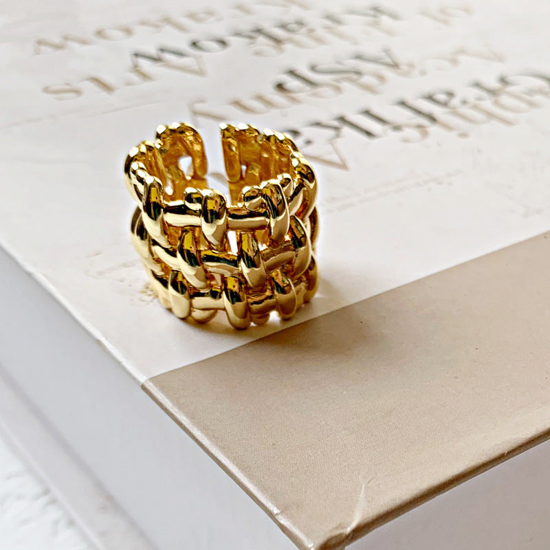 Women's & Men's Creative Design Mesh Woven Fashion Personality Rings