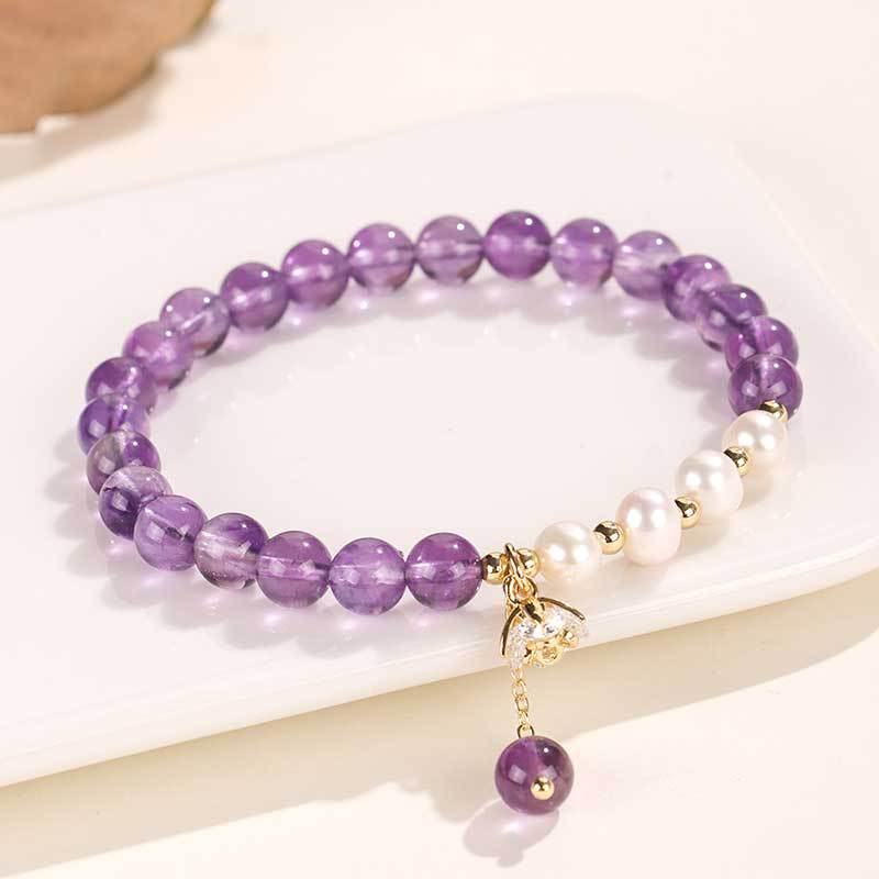 Pearl Amethyst Series Beaded Female Niche High Sense Bracelets