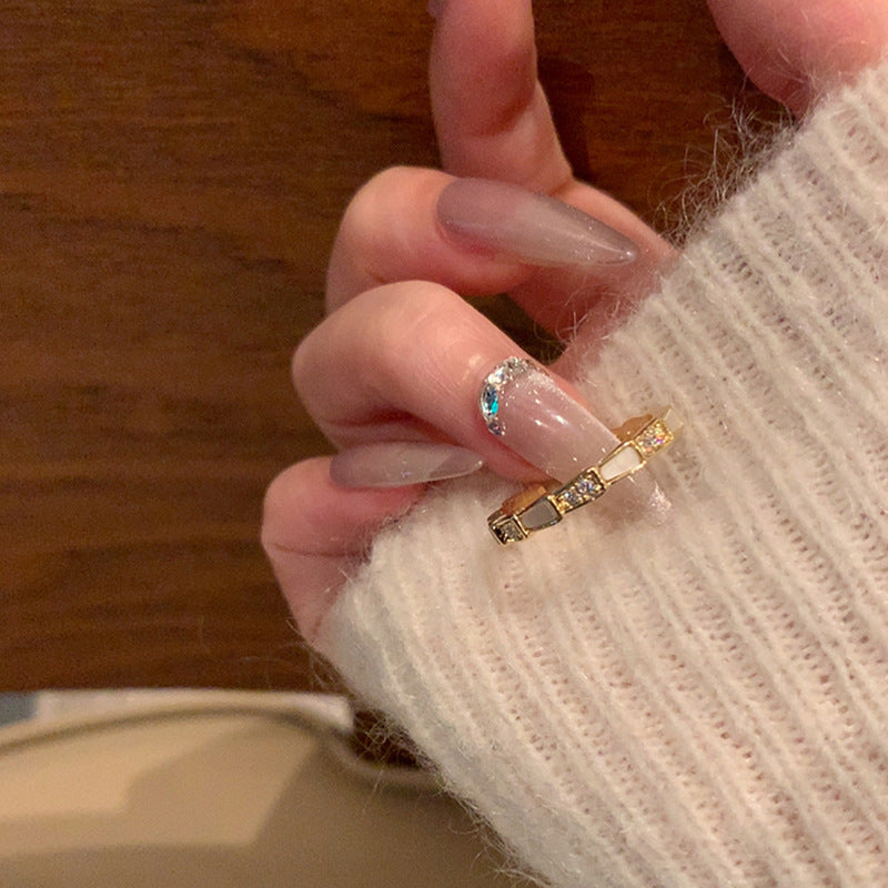 Row Pearl Open-end Zircon Collection Female Rings