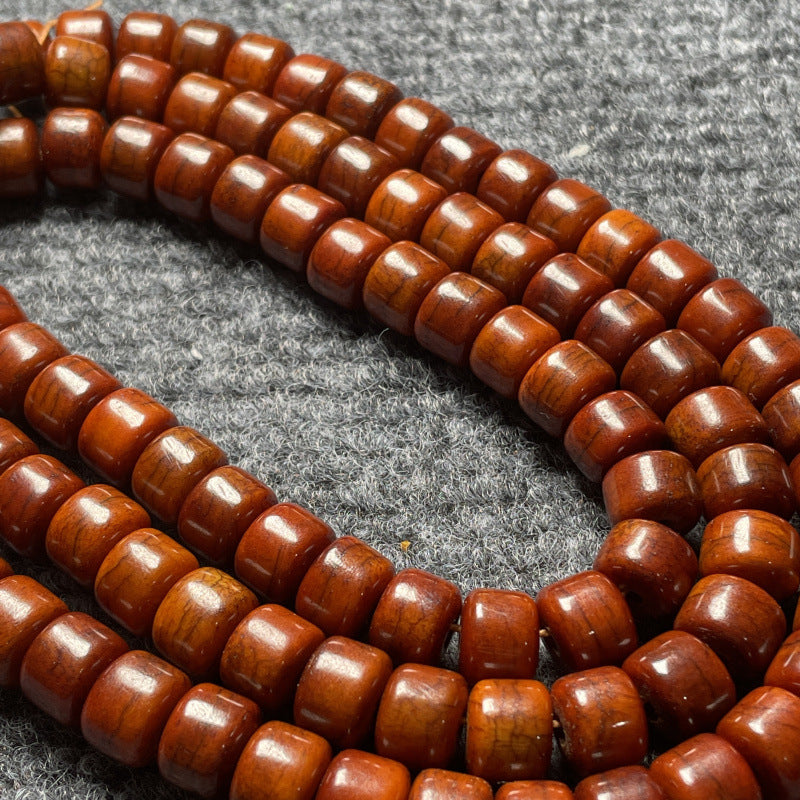 Natural Ox Bone Barrel Beads Distressed Fried Bracelets
