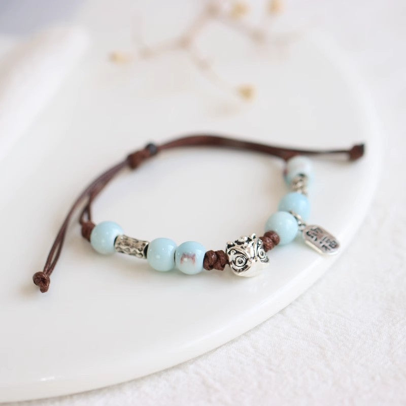 National Style Personalized Ceramic Chinese Couple Bracelets