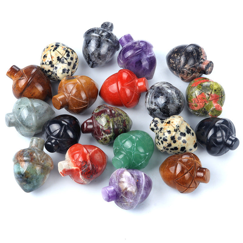 Siberian Hazelnut Acorn Stone Pine Cone Creative Carved Mini Jewelry Accessories