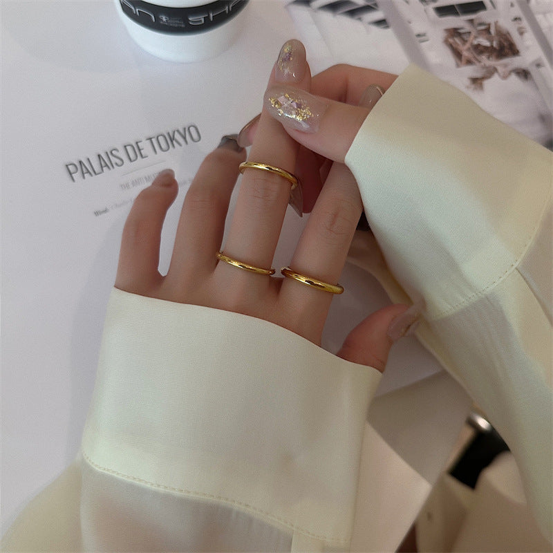 Single Circle Twin Neutral Simple Female Fashionable Rings