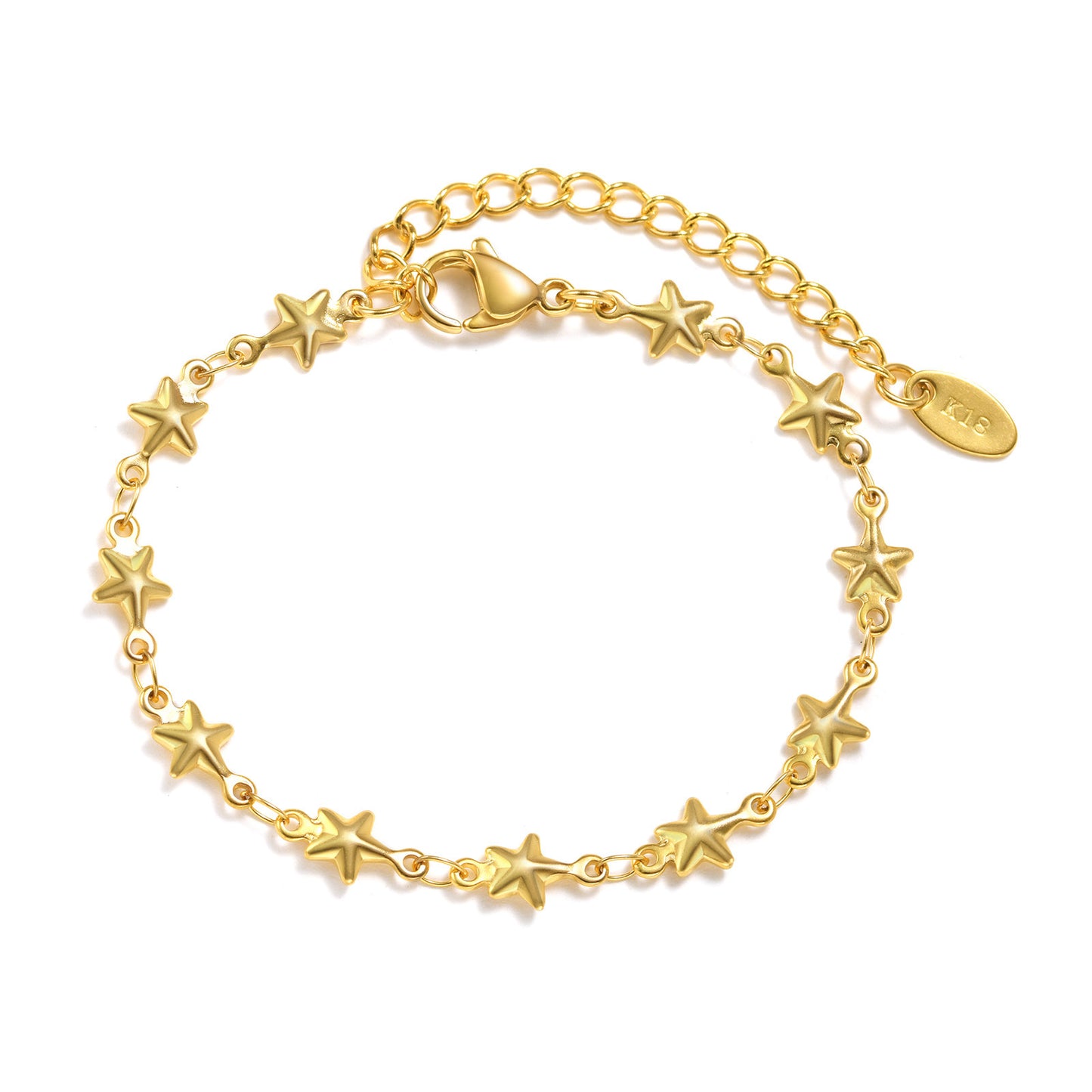 Steel Gold Five-pointed Star Blue Enjoyment Bracelets