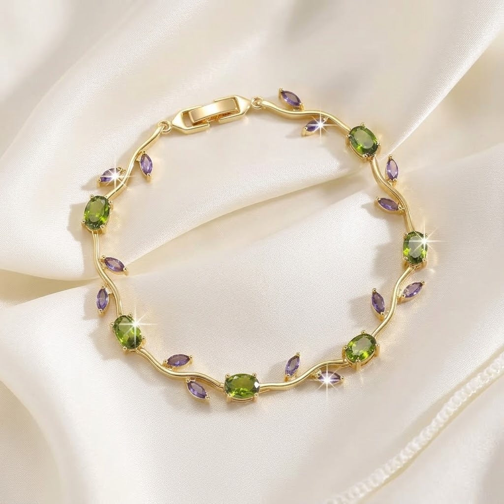 Women's Colorful Tulip Korean Zircon Style Full Diamond Bracelets