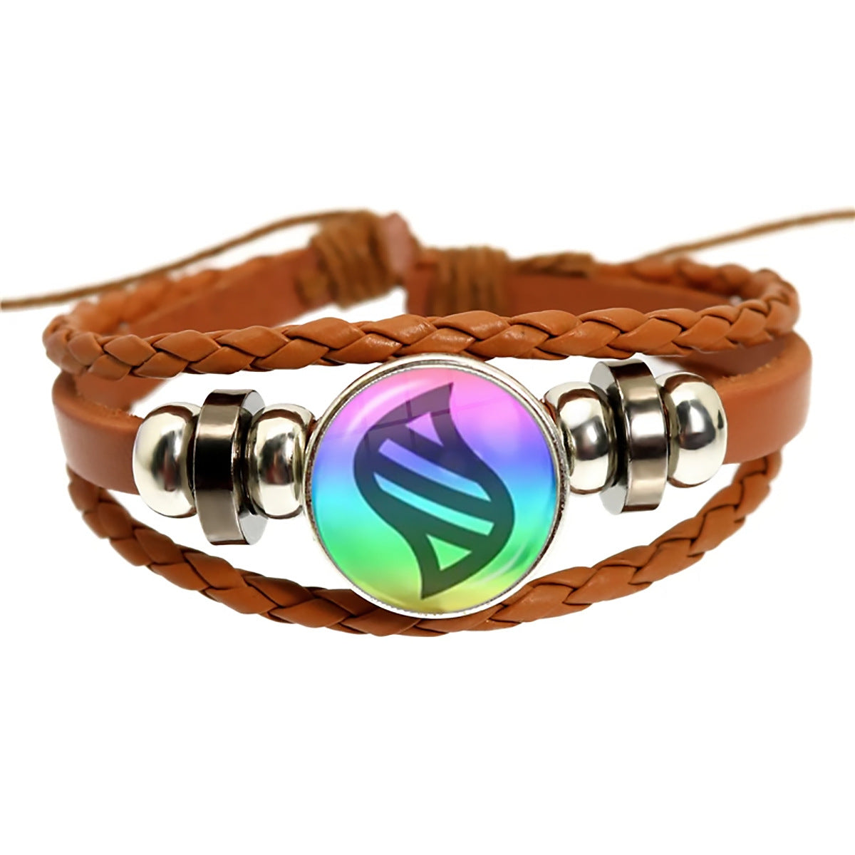 Women's & Men's Leather Time Stone Woven Hand Jewelry Bracelets