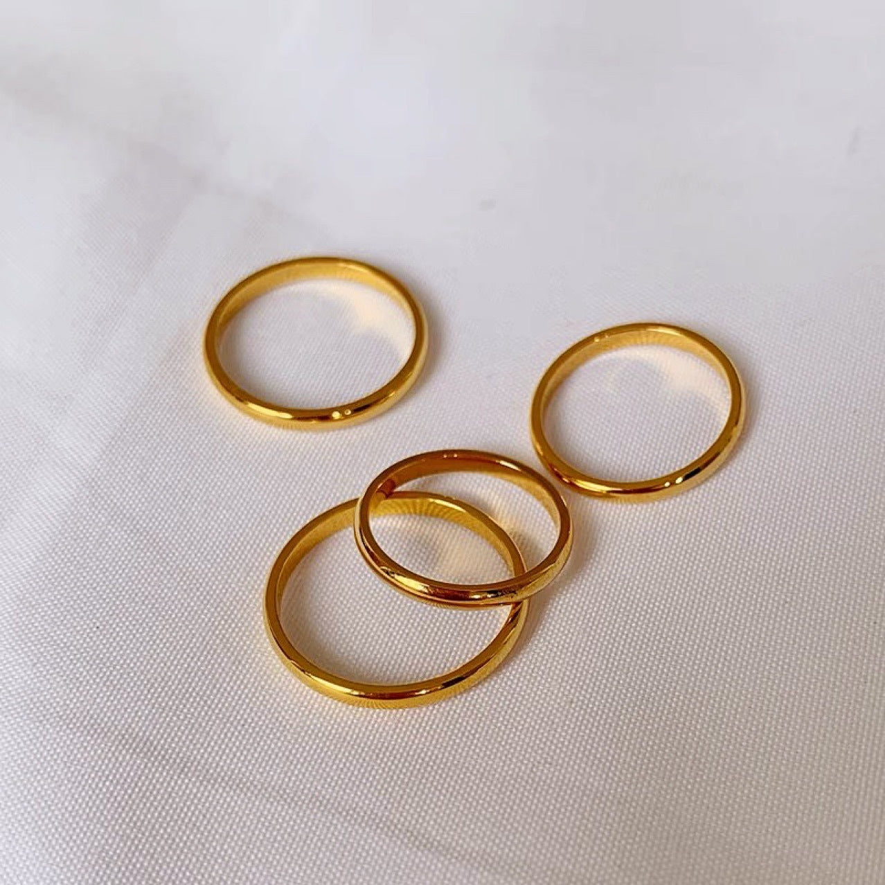 Women's Glossy For Design Simple Titanium Steel Light Rings