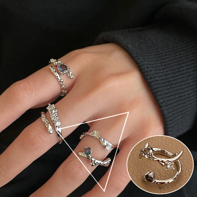 Korean Style First Line Winding Twist Open-end Temperament Rings