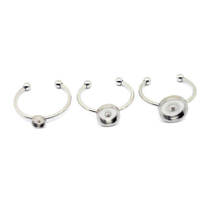 Stainless Steel Ornament Accessories Natural Stone Rings