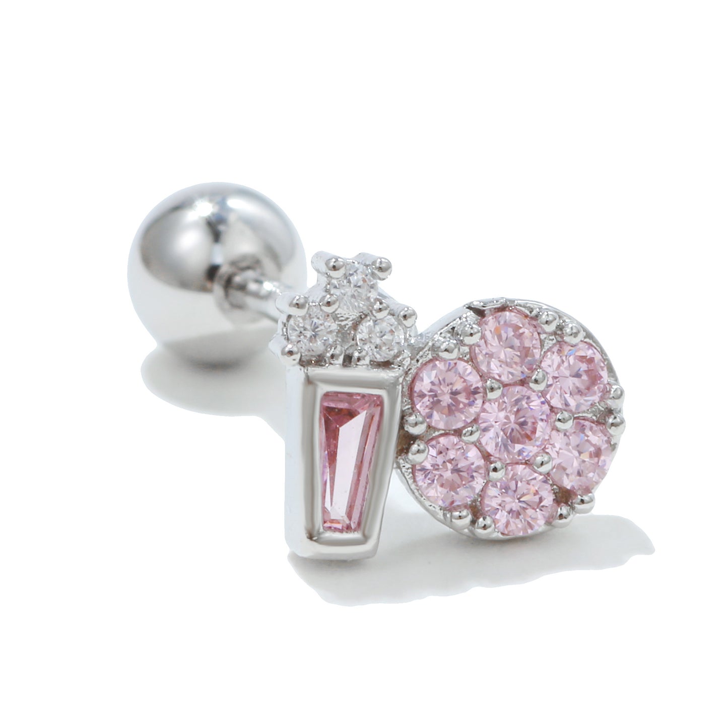 Color Zircon Ear Bone Stainless Steel Earrings