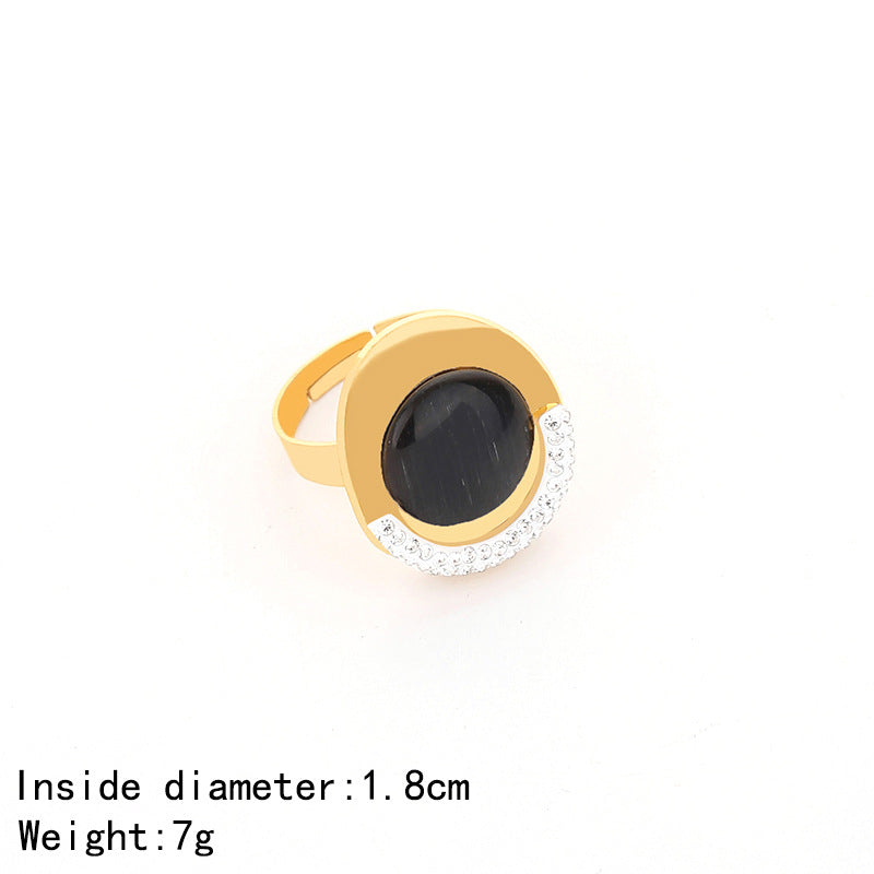Women's Fashion Simple Stainless Steel Open Geometric Rings