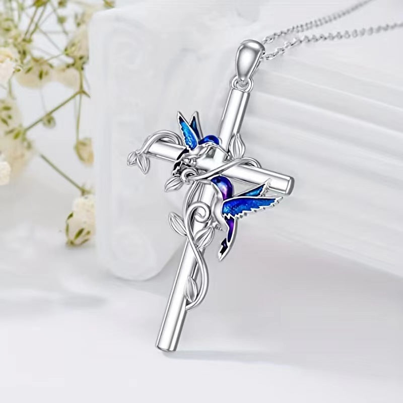 Stock Cross Bird Jewelry Suit Female Leaves Earrings