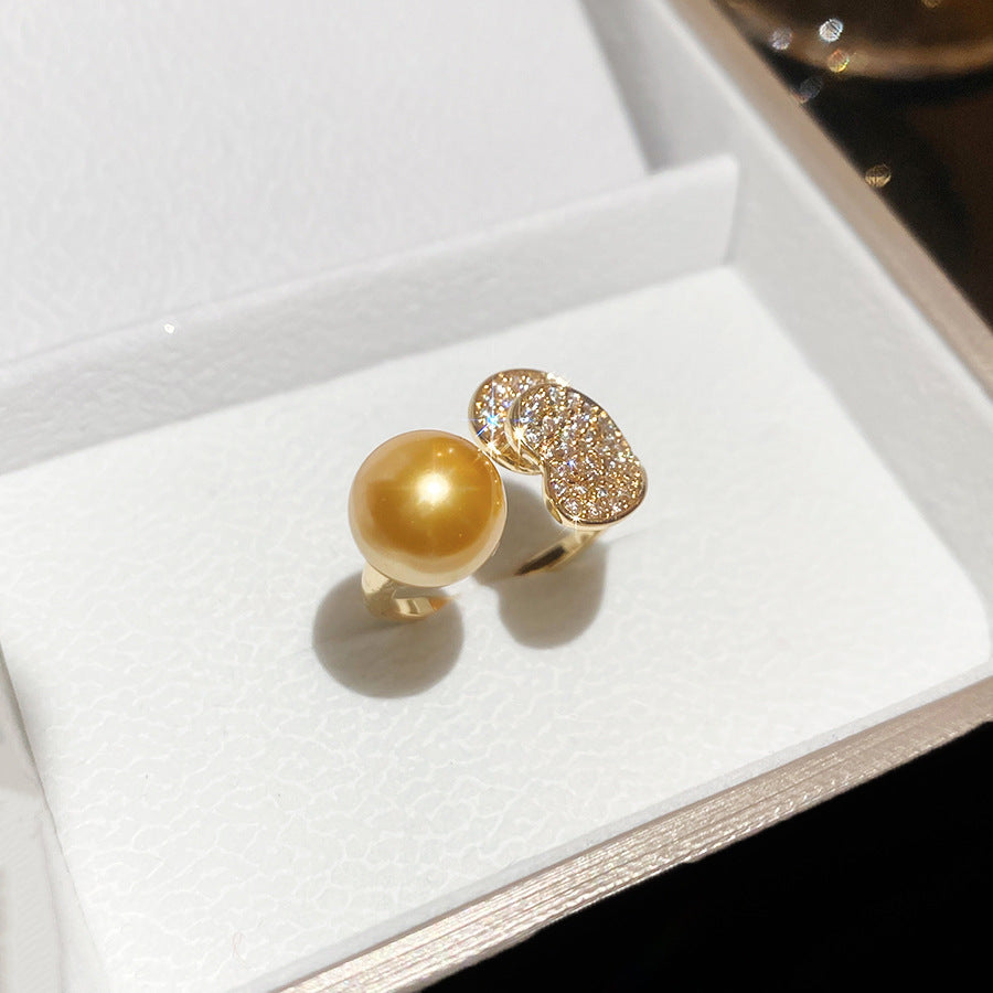 Chinese Style Vintage Zircon Pearl Exquisite Dress Dinner Rings