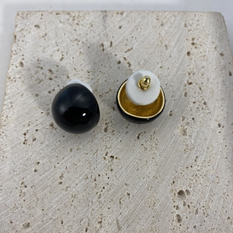 Women's Retro Enamel Drip Glazed Ball Light Earrings