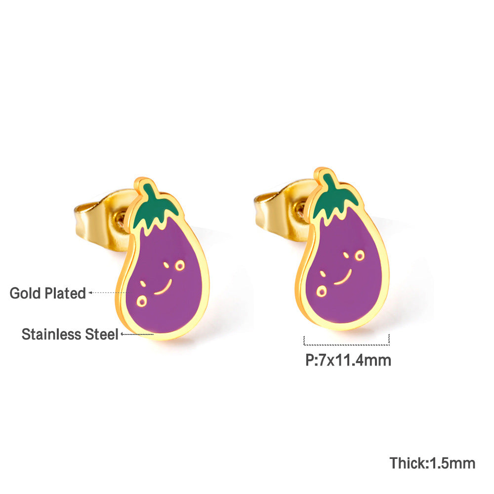 Children's Design Female Cute Sweet Cartoon Fruit Earrings