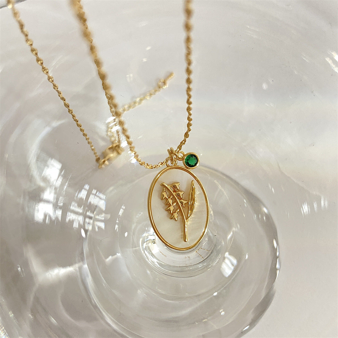 Real Mother Shell Moon Female Birthstone Necklaces