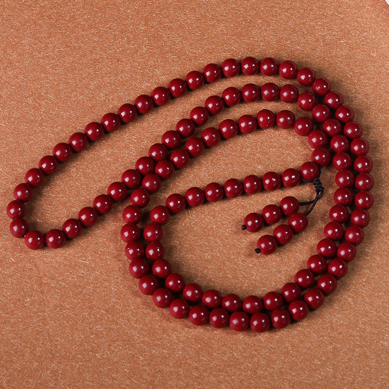 Women's Purple Gold Sand Cinnabar Beaded Single Ethnic Bracelets