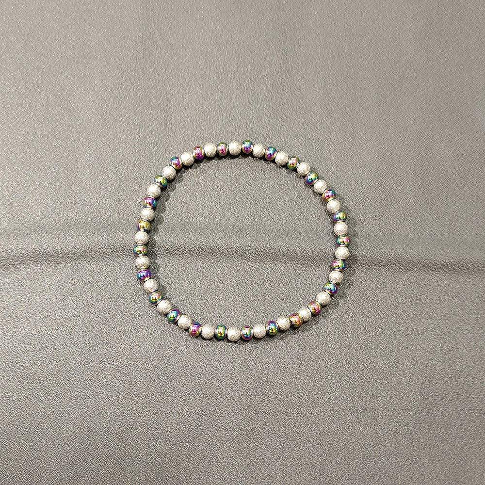 Sand Shiny Mixed Colored Golden Ball Waterproof Colorfast Stainless Steel Bracelet
