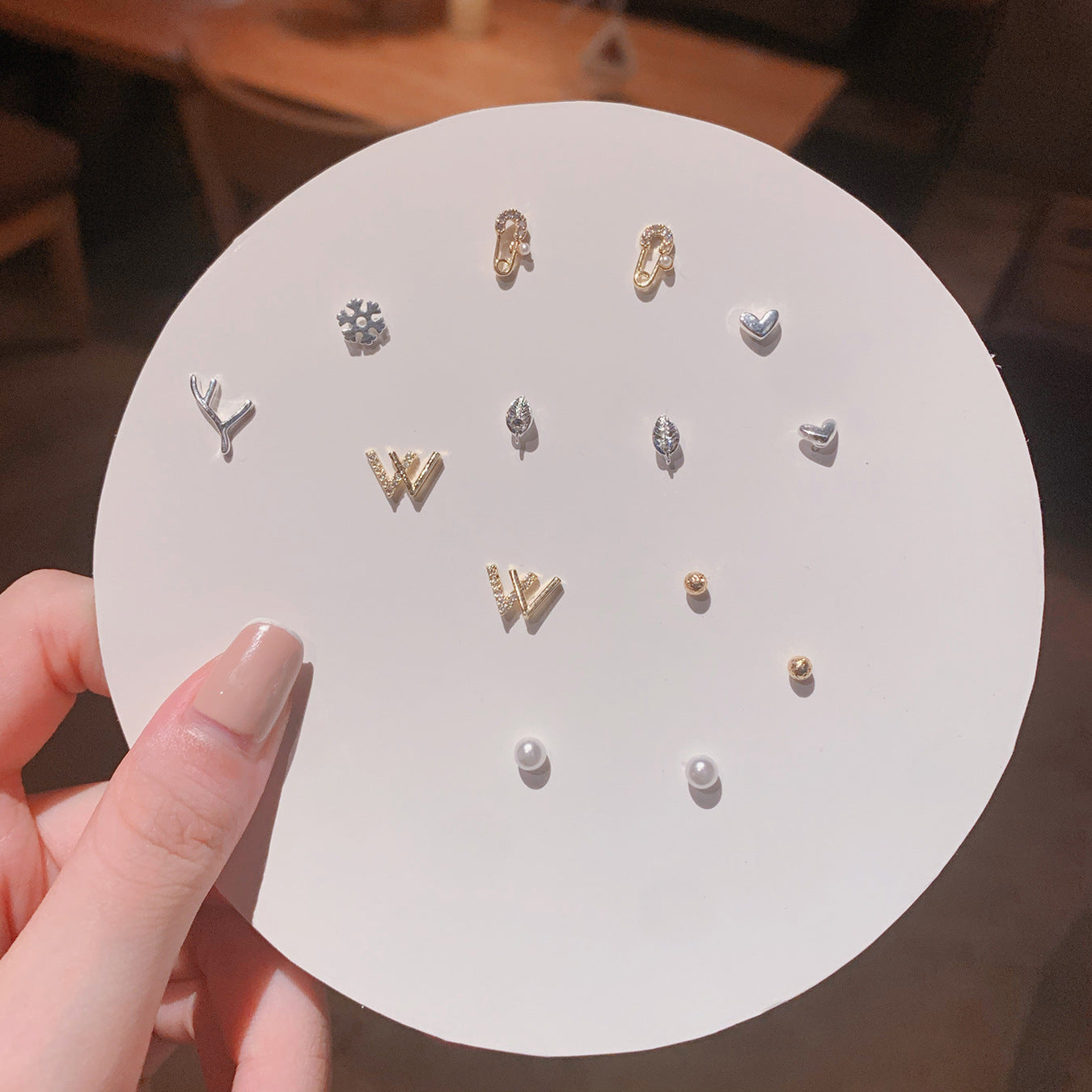 Pair Pack Sier Suit Cute Sweet Earrings