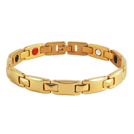 Fashion Commuter Magnet Titanium Steel Gold Bracelets