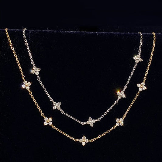 Women's Streamer Sier Gold-plated Four-leaf Clover Starry Simple Zircon Bracelets