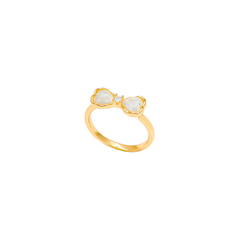Style Opal Full Diamond Rotatable Rabbit Index Finger Female Rings