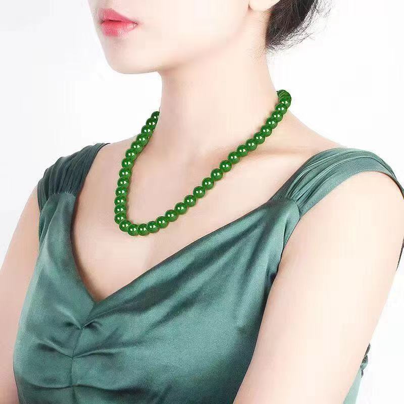 Spinach Beryl Ball Type Taiwan Gray Necklaces