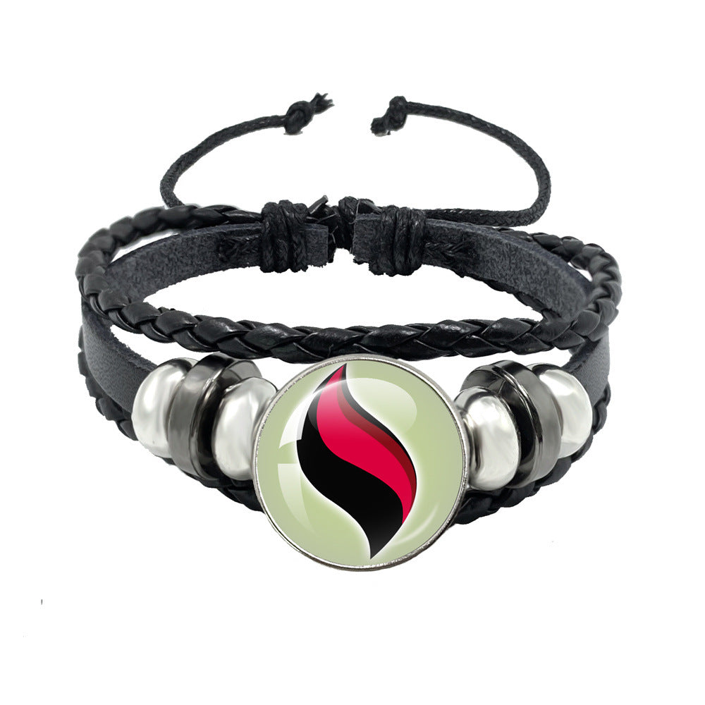 Women's & Men's Leather Time Stone Woven Hand Jewelry Bracelets