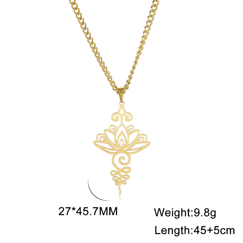 Style Flower Real Gold Plating Lotus Necklaces