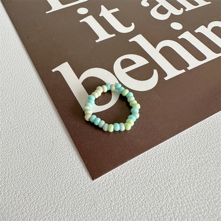 Cartoon Puppy Smiley Face Resin Color Transparent Rings