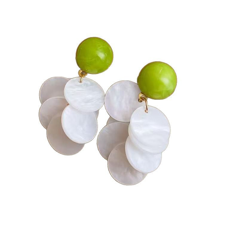 Avocado Green Fashionable Vacation Style Elegant Light Stud Earrings