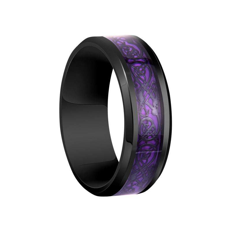 Men's Elegant Dragon Pattern Xi For Rings