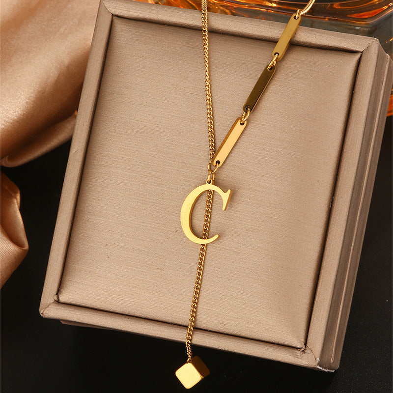 Clavicle Chain Female Letters Do Not Fade Simple High Necklaces