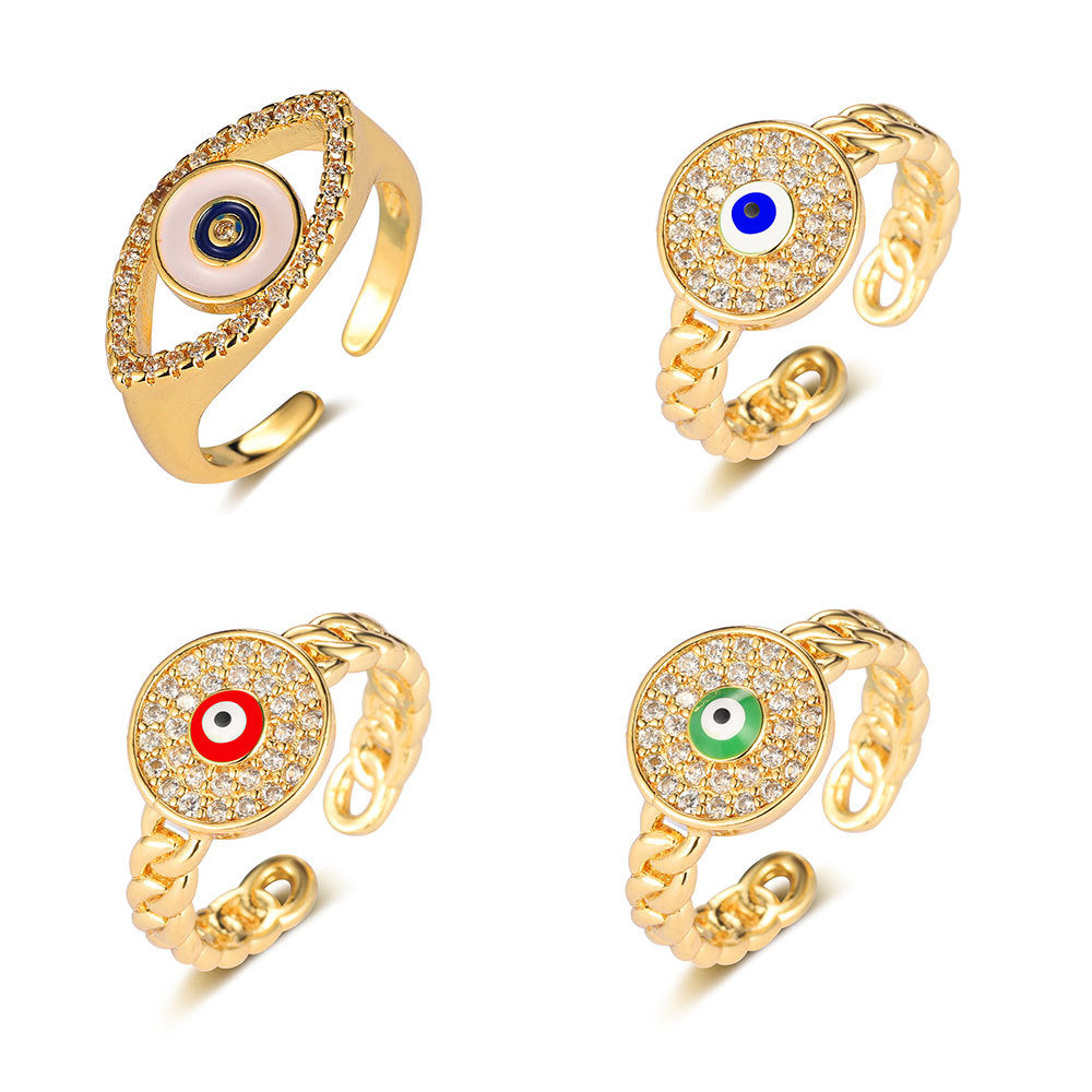 Women's Light Luxury Ornament Dripping Oil Thin Rings