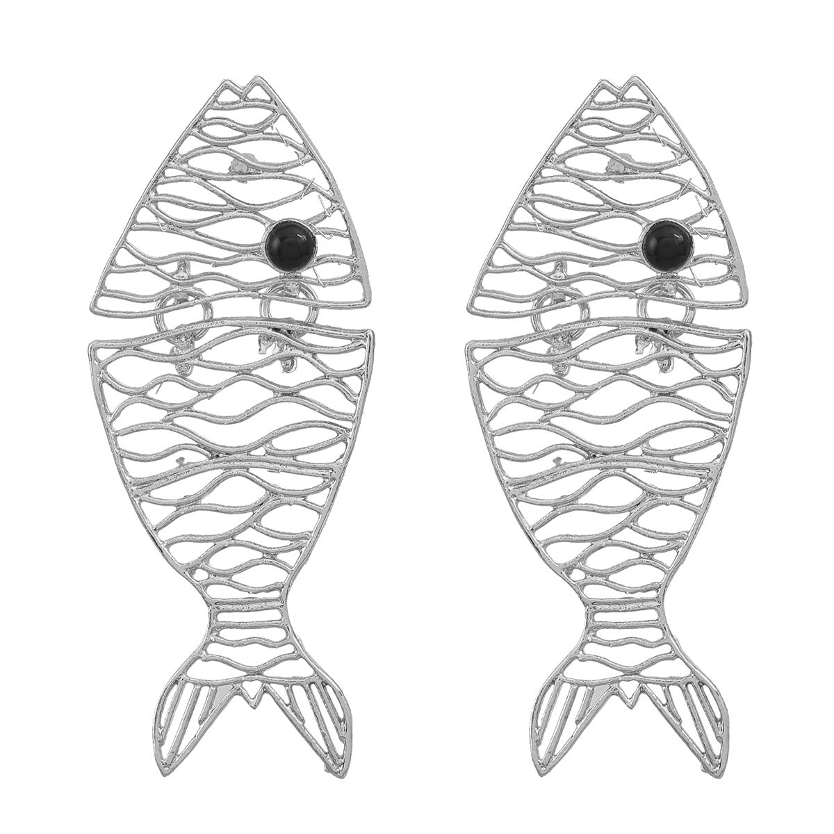 Heart Simple Hollow Alloy Tropical Fish Earrings