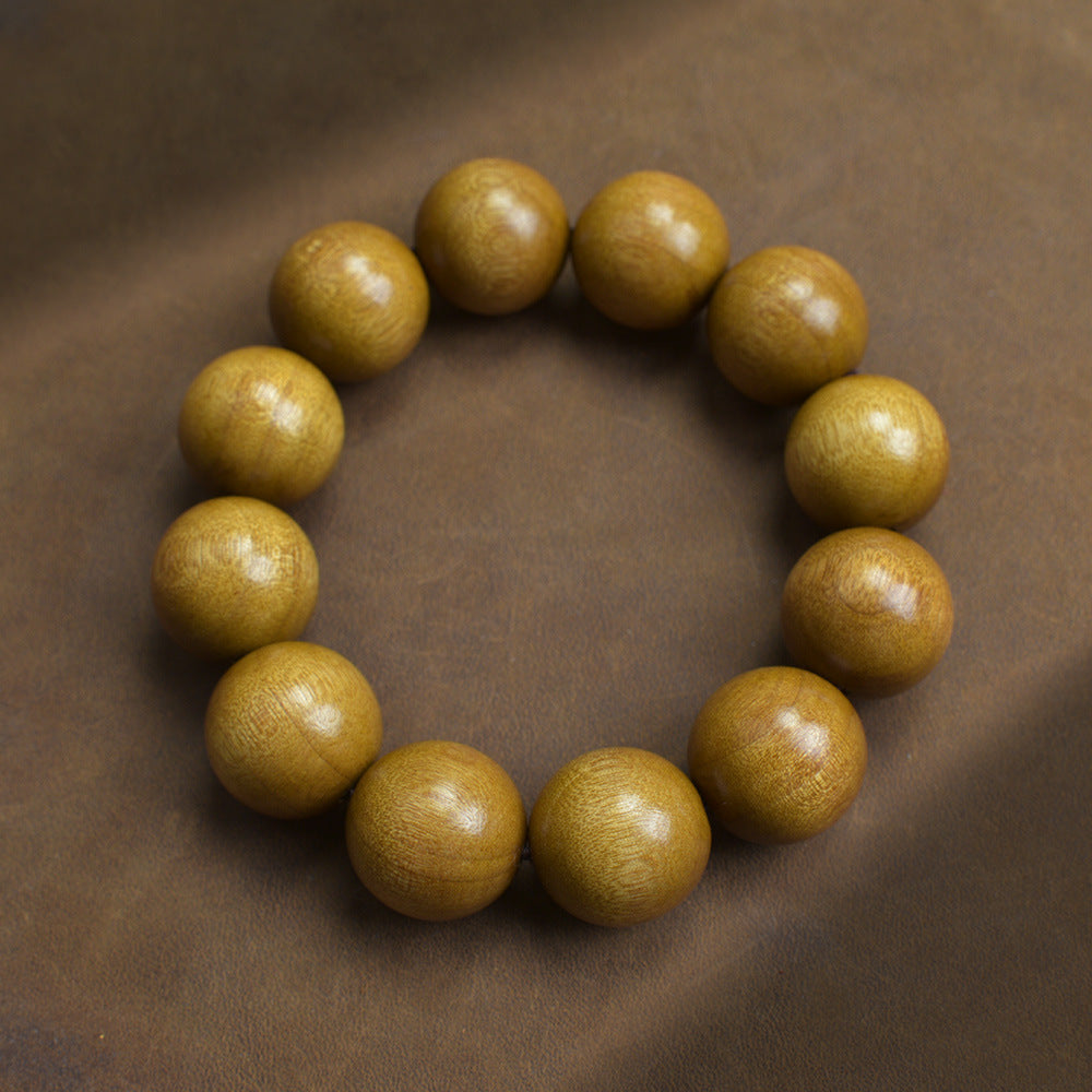 Women's & Men's Older Material Made Prayer Beads Gloomy Wood Classic Crafts Plate Bracelet