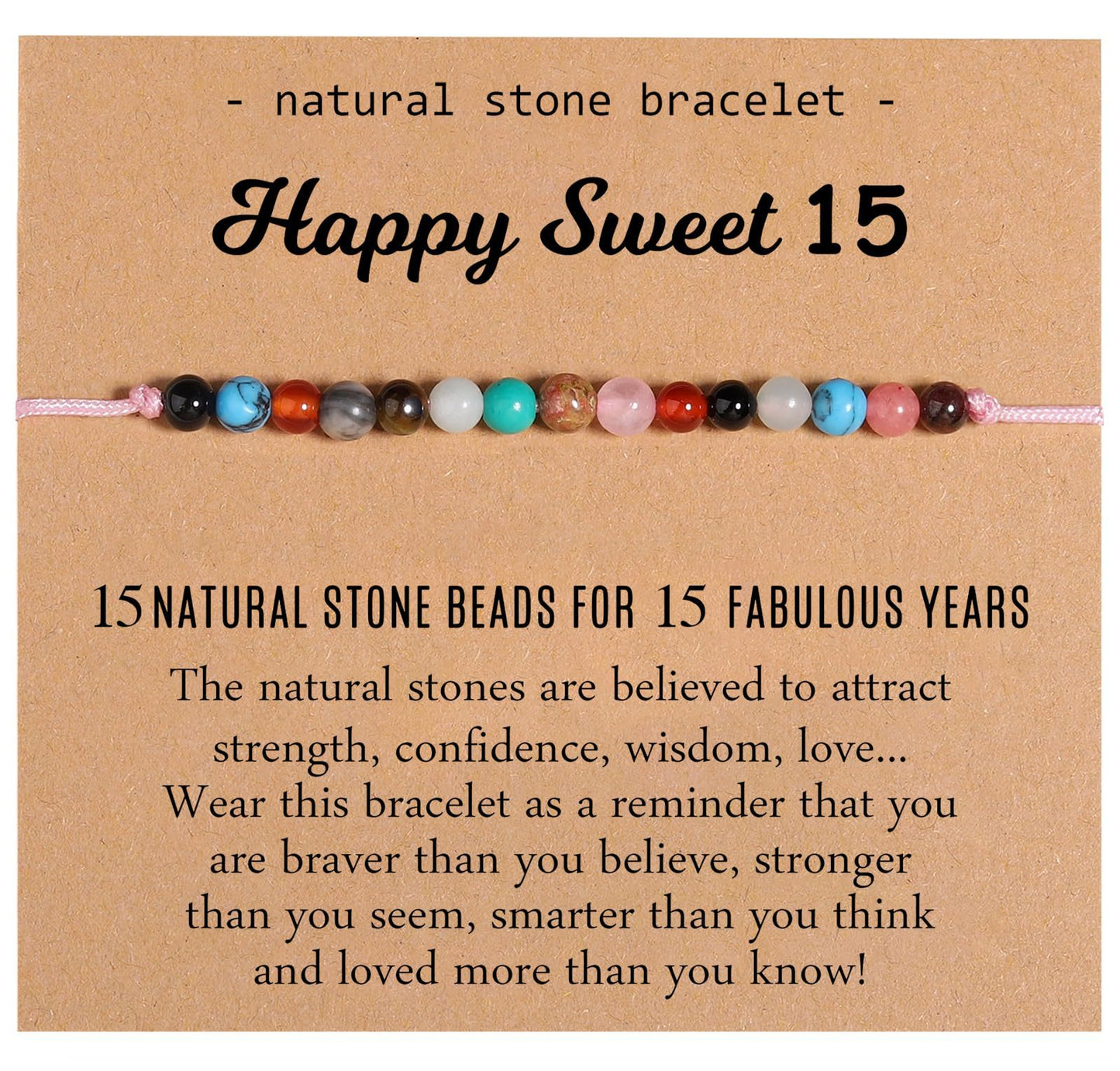 Women's Birthday Gift Candy Color Natural Beaded Bracelets