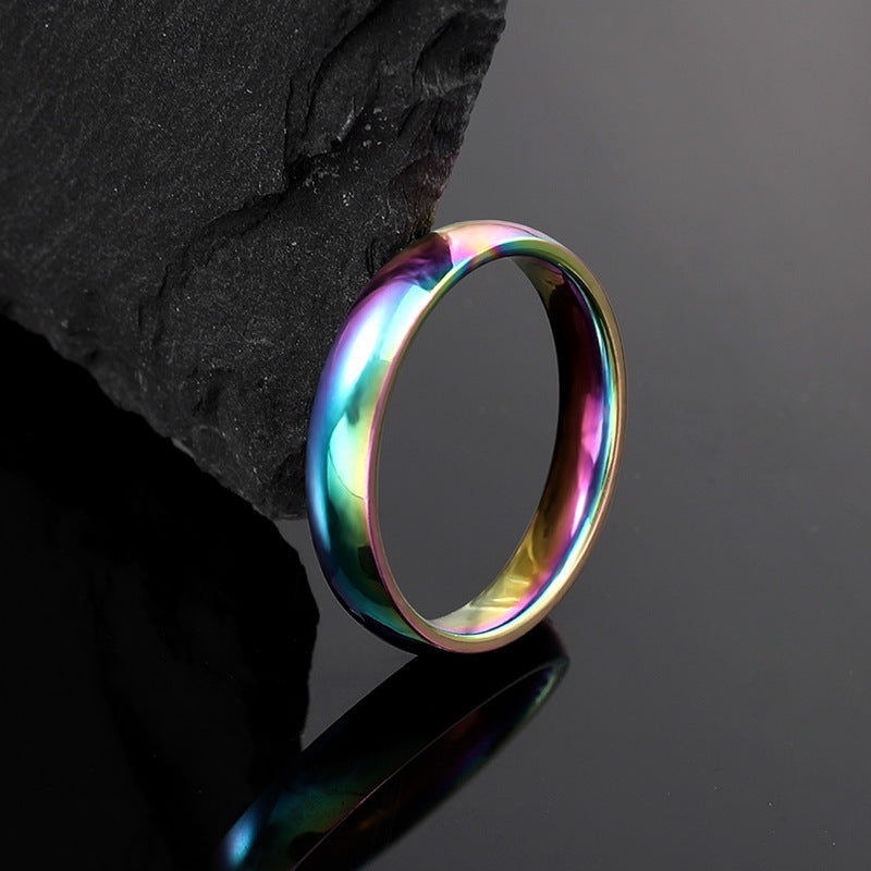Men's Simple Glossy Titanium Steel Casual Versatile Rings