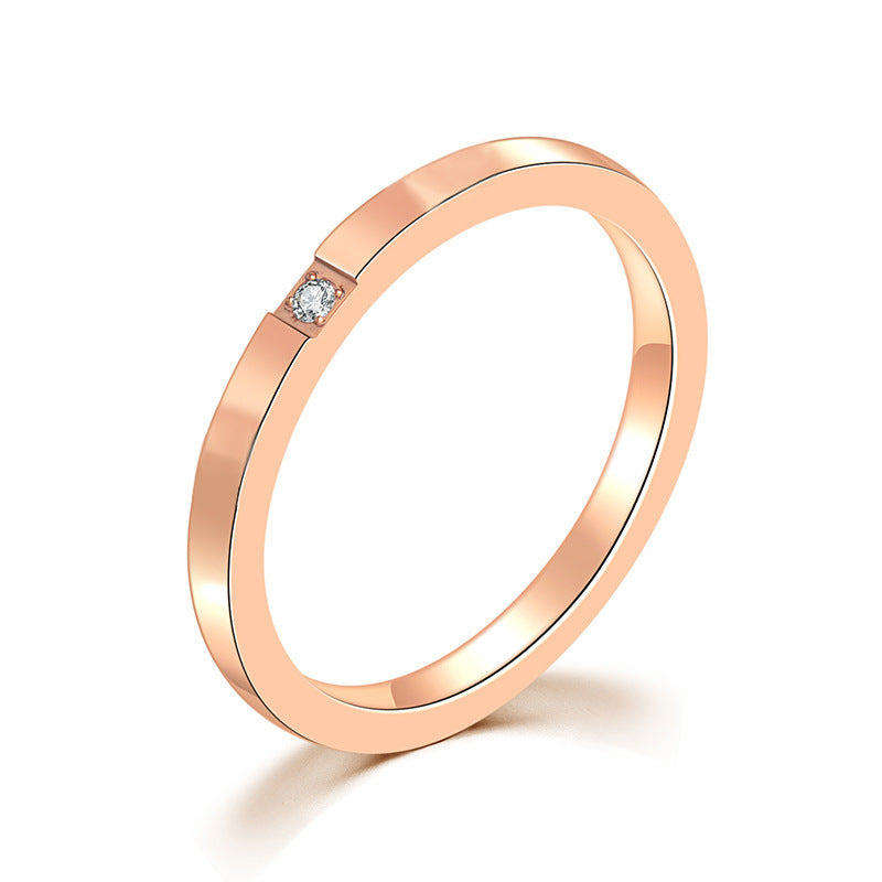 Women's Style Simple Personality Fashion Diamond Sier Rings