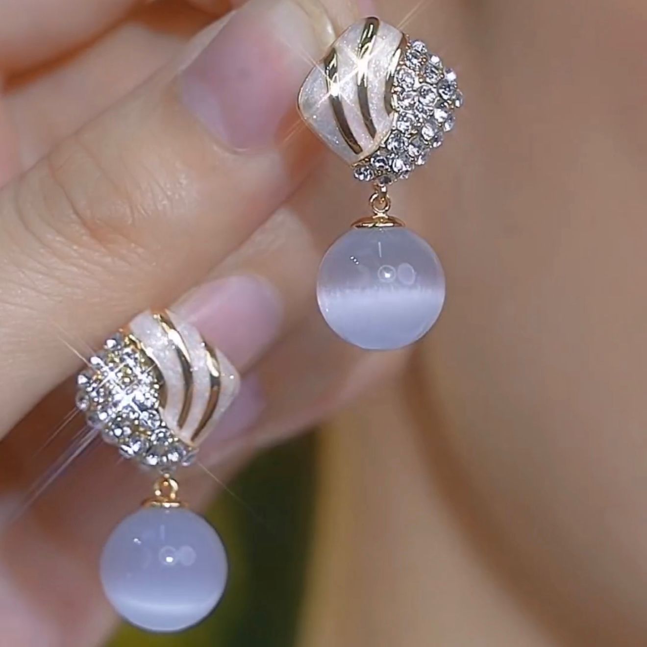 Women's Diamond Entry Lux Elegant Opal Fashionable Earrings