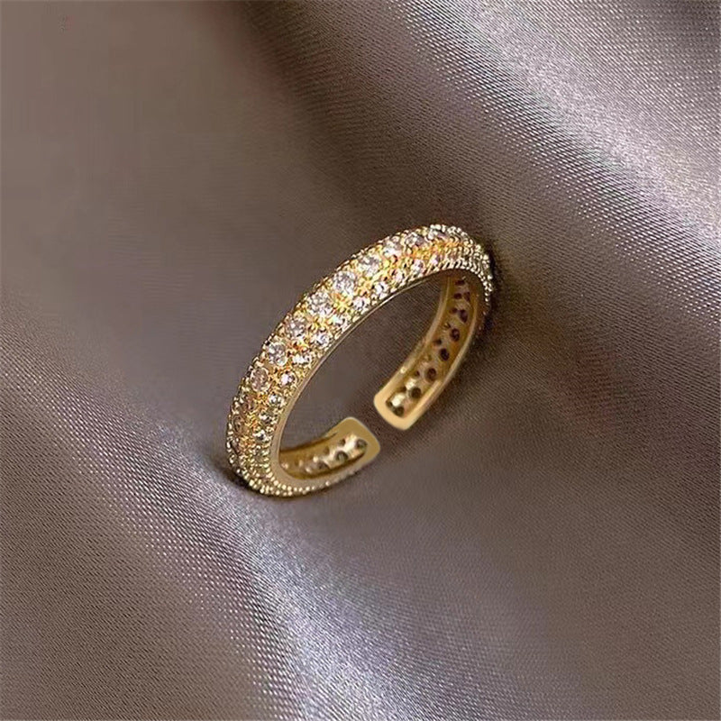 Twin High Sense Rhinestone Stitching Fashion Temperamental Rings