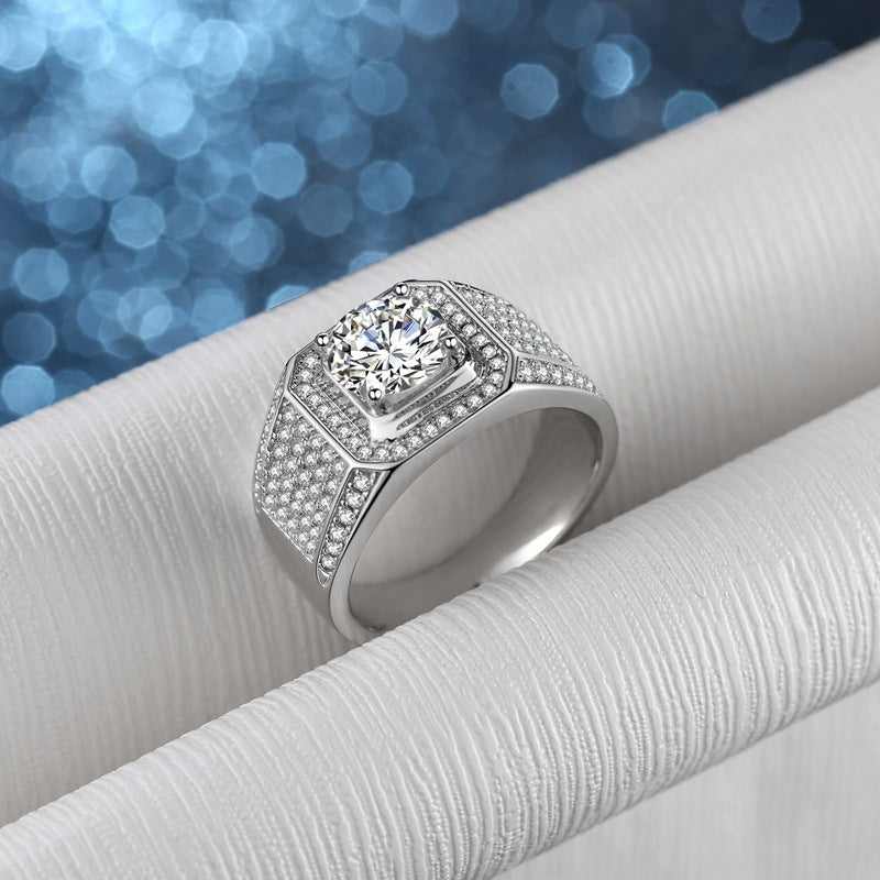 Men's Sterling Sier Creative Domineering Starry Sky Rings