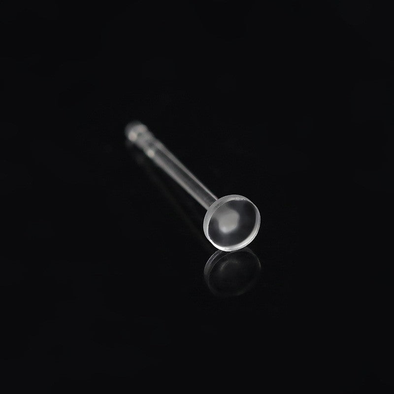 Plastic Auricular Needle Flat Ear Transparent Stud Earrings