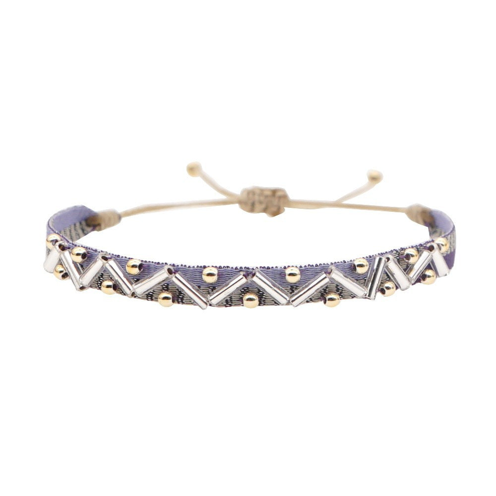 South American Hand-woven Twin Female Columbia Ethnic Style Webbing Bracelets